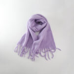 All-match Soft Glutinous Solid Color Cashmere-like Tassel Scarf For Women - Image 4