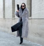 Gray Lapel Extended Plush Coat Warm Thickened Fleece-lined - Image 6