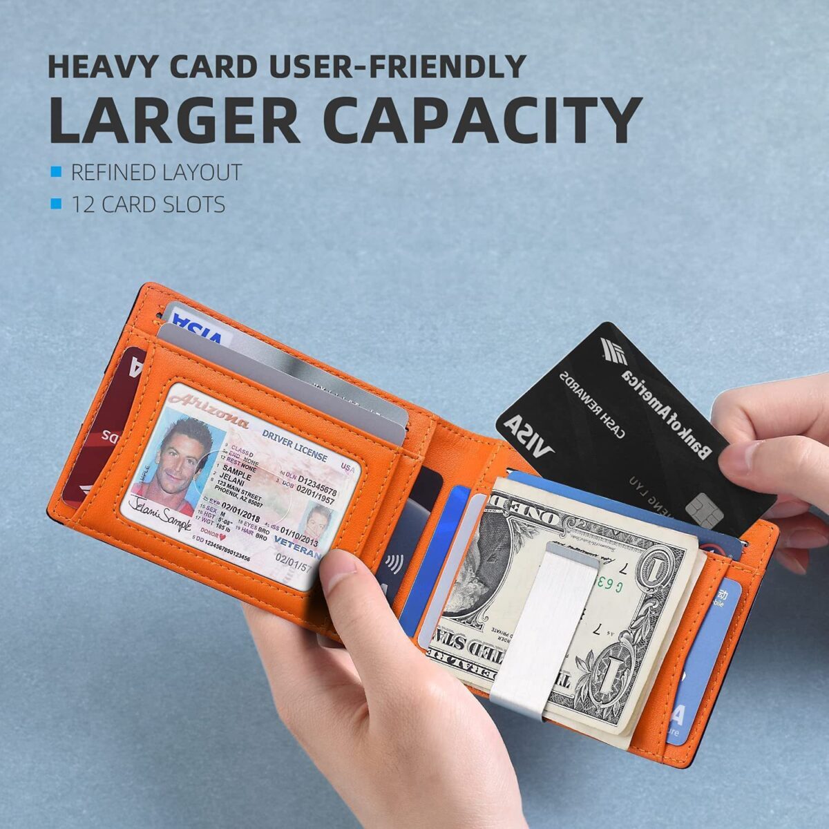 PU Leather Multiple Card Slots Anti-theft Wallet Card Holder - Image 3