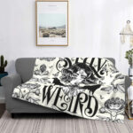 Gothic Mysterious Halloween Witch Flannel Blanket - Image 4