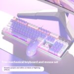 Purple Mechanical Keyboard Mouse Suit Wired Green Axis - Image 6