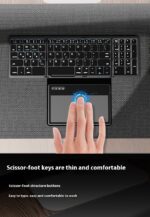 New B055 Business Leather Large Touch Version Bluetooth Folding Keyboard - Image 4