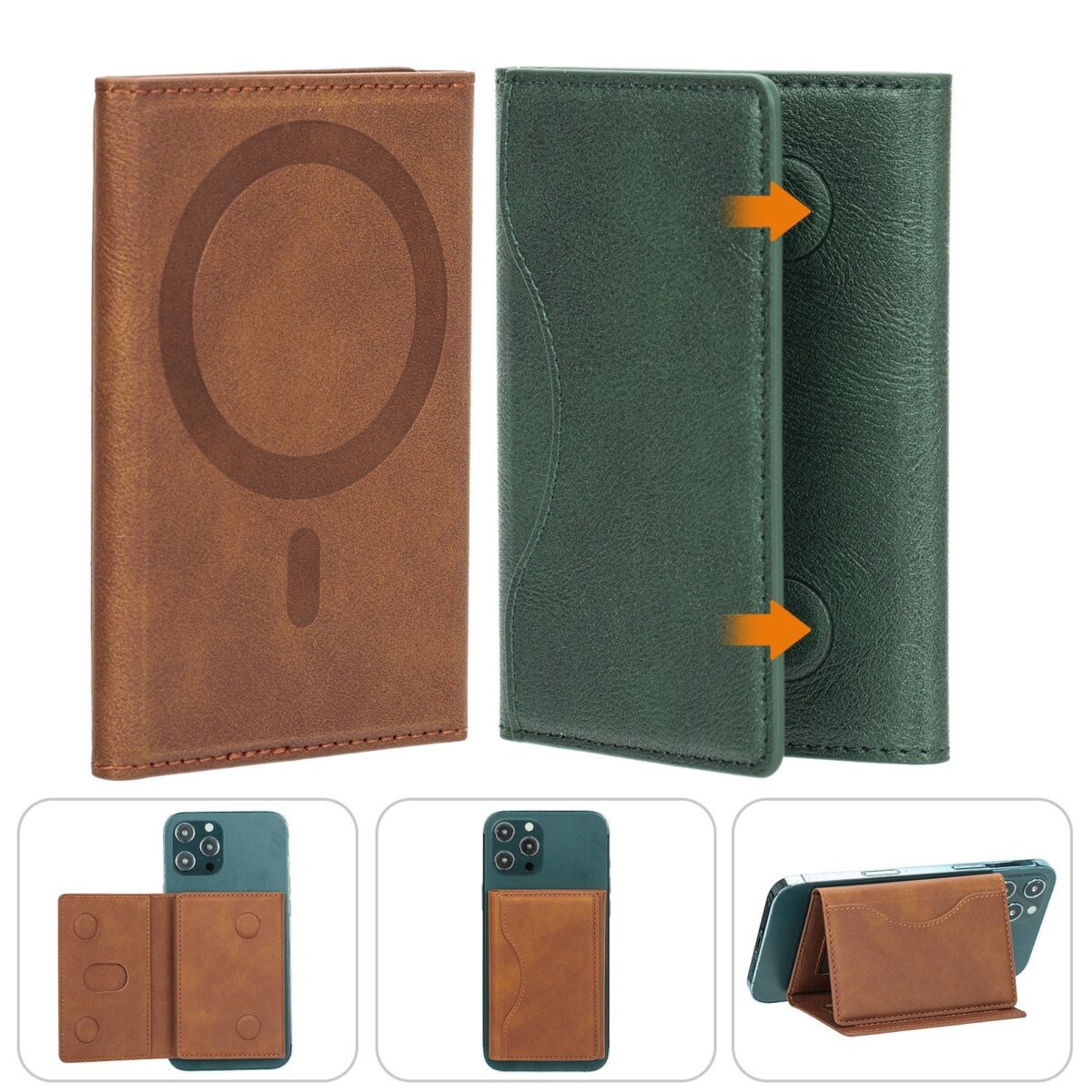 MagSafe Magnetic Card Holder Tri-fold Wallet Card Holder - Image 3