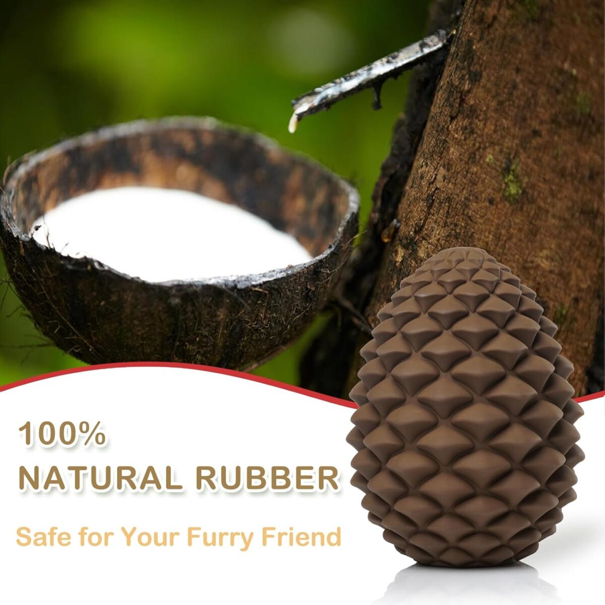 Pine Cone Tough Dog Toys For Aggressive Chewers Dog Chew Toys With Interactive Dog Treat Dispenser Indestructible Dog Toy For Medium Large Dogs  Heavy Duty Dog Presents - Image 8
