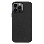 Premium Tan Leather Lychee Pattern Phone Case - Image 3