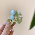 Tulips High Ponytail Hair Claws Barrettes Women Back Of Head Fixed Artifact Headband - Image 3