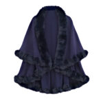 Autumn And Winter Rabbit Fur Collar Double Layer Artificial Cashmere Cape And Shawl - Image 9