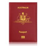 Light Blue PU Leather Card Bag Minimalist Travel Document Protective Case - Image 3