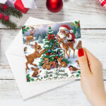 Christmas Holiday Diamond Painted Spot Drill 6 Combination Style Greeting Cards - Image 5
