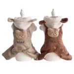 Pet Dog Fleece-lined Thick Style Milk Coffee Bear Four-legged Overalls - Image 2