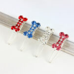 Rhinestone Dog Bone Barrettes Pet Decorations - Image 2