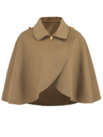 Fashion Solid Color Wool Cape Coat - Image 3