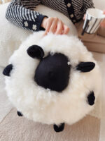 Cute Cartoon Little Lamb Wool Round Pillow - Image 6