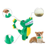 Dog Plush Sounding Chew Toy Durable Plush Toy Chew Dog Toys With Squeaker Soft Interactive Dinosaur Shape Pet Plush Toys For - Image 4
