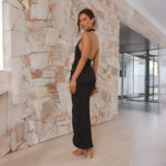 Ins Halter Split Long Dress Summer Slim Fit Backless Dresses Solid High-end Women's Clothing - Image 3