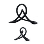 Simple And Modern Black Resin Twisted Knot Abstract Geometric Ornaments - Image 4