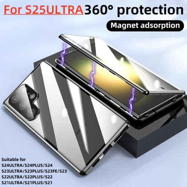 Magnetic King Phone Case Glossy Metal Magnetic HD Peep-proof Buckle Mirror Drop-resistant