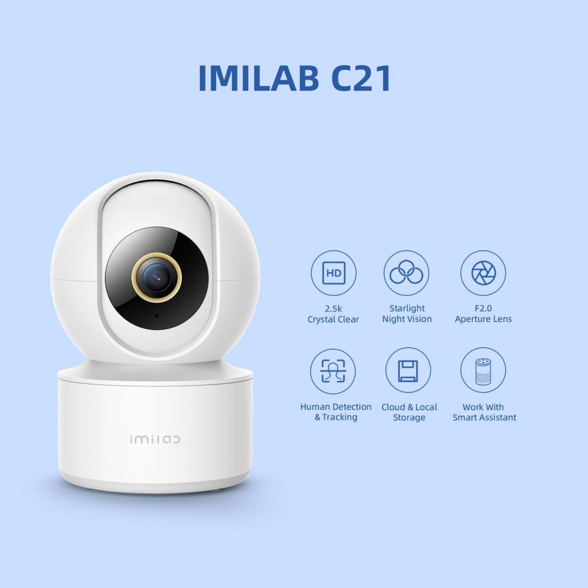 IMILAB C21 2.5K Surveillance Camera Vedio Wifi IP Smart Indoor Home Security Baby Monitor 360view Starlight Night Vision Cam - Image 1