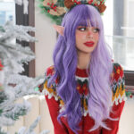 Cosplay Long Wave Red And Green Synthetic Wigs - Image 5