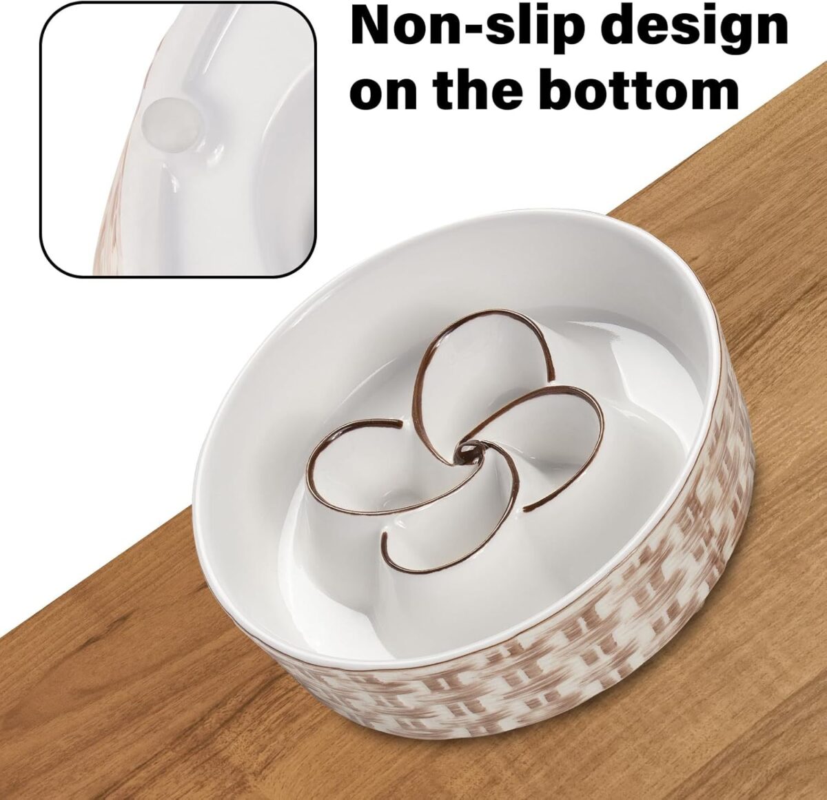 Ceramic Slow Feeder Dog Bowl Slow Feeder Dog Bowl For Medium Large Anti-Choking Slow Eating Dog Bowl Non Slip Dog Bowl Slow Feeder - Image 6
