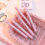 Cute Peach Press Gel Pen Korean Stationery Kawaii Gel Ink Rollerball Pens - Image 5