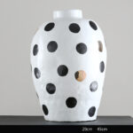 Large Wave Dot Art Big Belly Ceramic Vase Decoration Home - Image 5