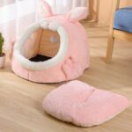 Bejirog Pink Screaming Rabbit Cat Nest Autumn And Winter Semi-closed Cat House - Image 4