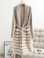 Real Fox Fur Casual Loose Sweater Lace-up Women - Image 5