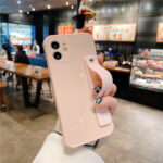 Compatible with Apple, Simple Solid Color IPhone12 11promax Mobile Phone Case Mini Stand Soft Shell - Image 2