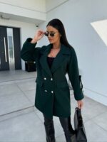 Winter Solid Color Fashion All-match Double-breasted Woolen Coat Women's Clothing - Image 8