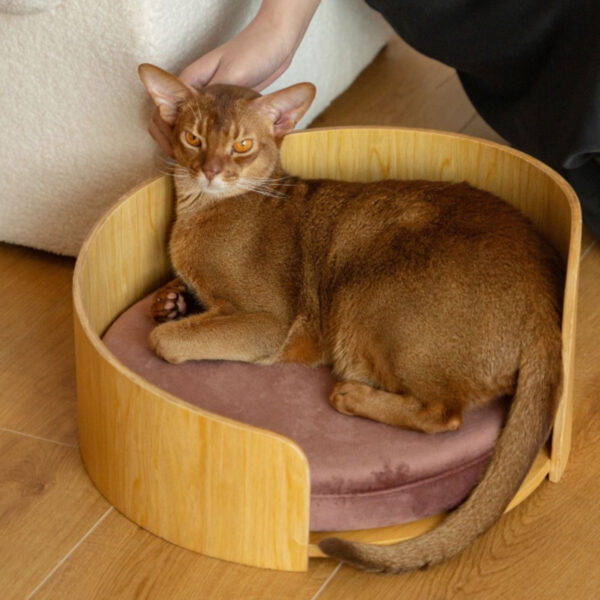 Cathouse Doghouse Removable Solid Wood Cat Bed