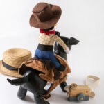 Creative Dog Clothes Personalized Funny Pet Costume Riding Denim Corgi Teddy Golden Retriever Pet Spring And Autumn - Image 2