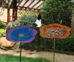 Ground Metal Flower With Sheep Hook Bird Feeder - Image 4