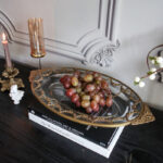 Copper Fruit Plate Snack Bowl Decoration Dining Table Living Room Soft Decoration Crystal Fruit Plate - Image 2