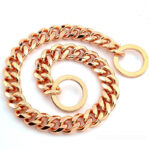 Titanium Steel Metal Hip Hop Pet 15mm Gold Stainless Steel Dog Leash - Image 4