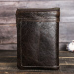 Black Angel Leather RFID Anti-theft Brush Men's Wallet