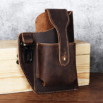 Men's Retro Leather Phone Hanging Belt Bag - Image 7