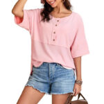 Women's Waffle Knit Top Fashion - Image 3