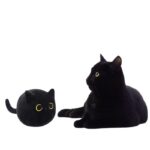 Fluffy Black Cat Plush Toys Stuffed Animal Cats Soft Pillow Nap Cushion Home Decoration Creative Birthday Gift For Kids - Image 3