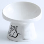 Cat Bowl Ceramic High-foot Oblique Single Bowl - Image 2