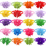 Pet Bow Tie Bow Dog Cat Headdress Solid Color Wave Point Hexagon - Image 6