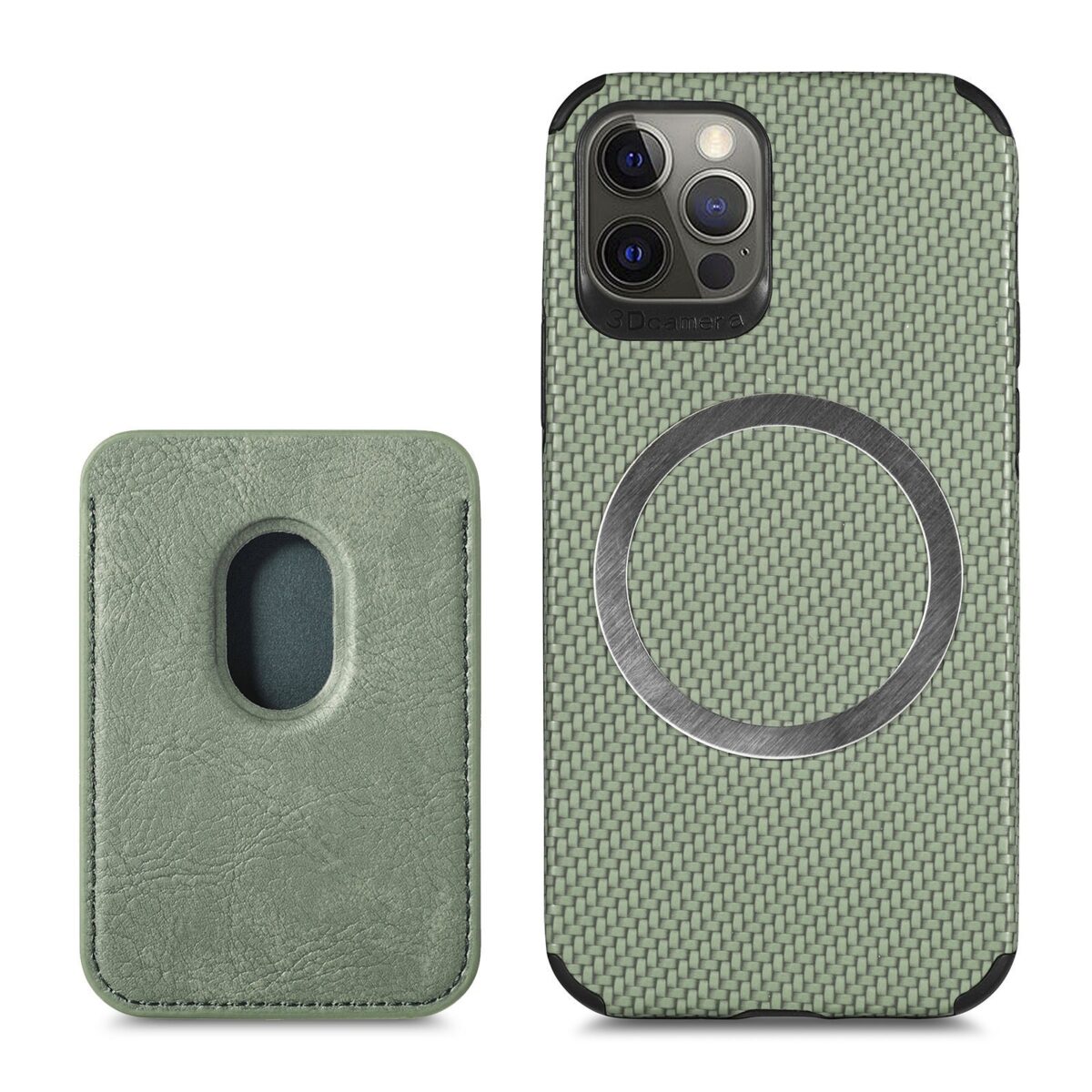 Magnetic Card Holder XR Carbon Fiber Pattern Phone Case - Image 2