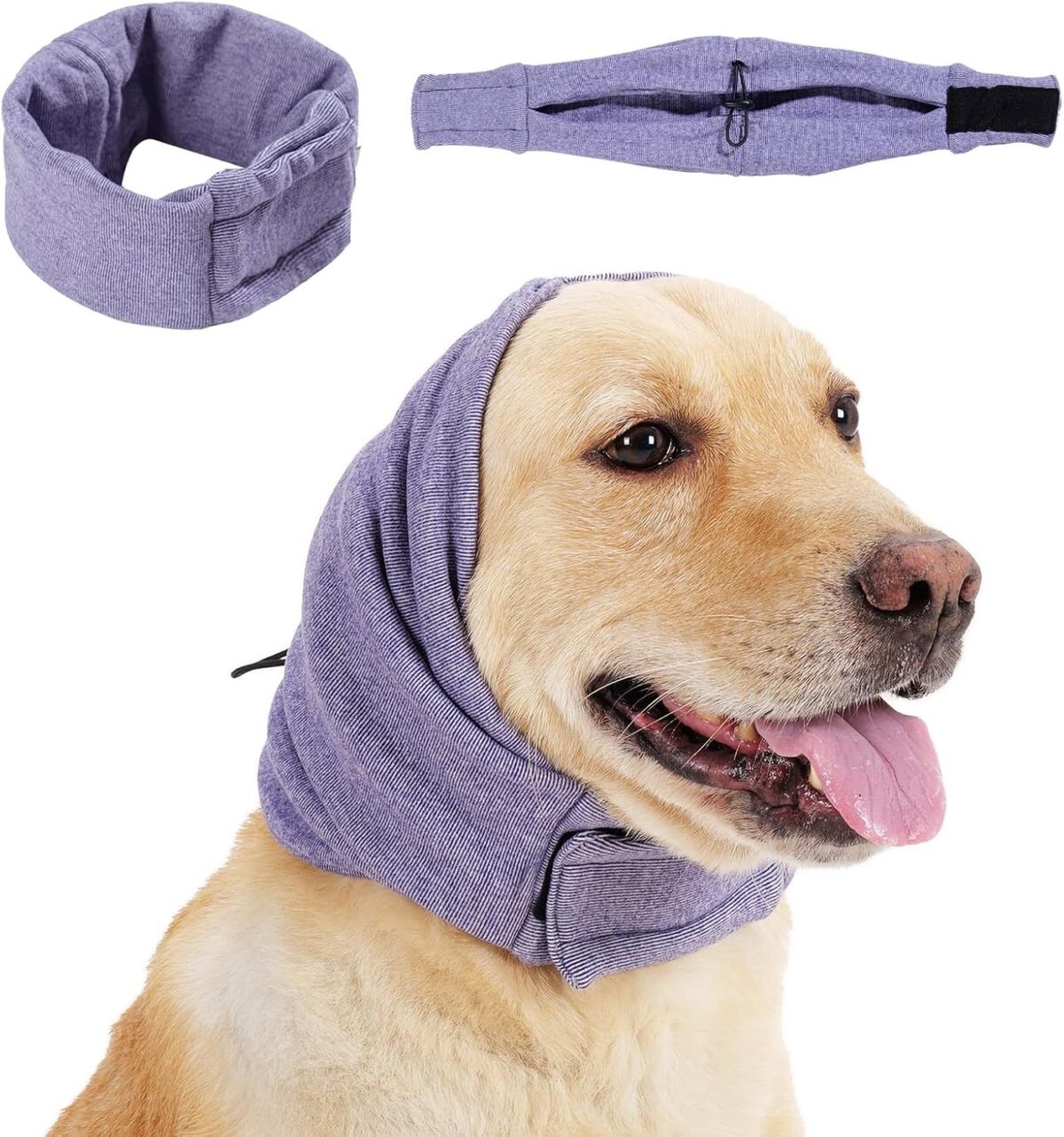 Dog Calming Hoodie No Flap Shake Ear Wraps For Dogs Adjustable Dog Ear Muffs For Noise Protection, Ear Wrap Head Cover For Dog Head Warp Anxiety Relief, Hematoma, Grooming And Force Drying - Image 2