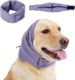 Dog Calming Hoodie No Flap Shake Ear Wraps For Dogs Adjustable Dog Ear Muffs For Noise Protection, Ear Wrap Head Cover For Dog Head Warp Anxiety Relief, Hematoma, Grooming And Force Drying - Image 2