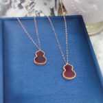 18k Gold Necklace Women's Classic Summer Adjustable Carnelian Clavicle Chain - Image 3