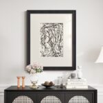 Black And White Lines High-end Abstract Paintingfor Hanging Retro Decorative Painting