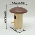 Wooden Bee Mushroom Shape Hummingbird Feeder Pendant - Image 4