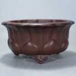 Petal Basin Purple Red Mud Antique Breathable Succulent Flower Bonsai