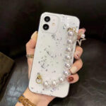 Compatible With , Suitable For 12 Mobile Phone Case IPhone11promax All-inclusive Xr Epoxy Glitter Female Soft Case Pearl Chain - Image 2