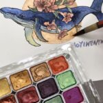 Silver Powder Mineral Pearl Watercolor Packaging Thangka